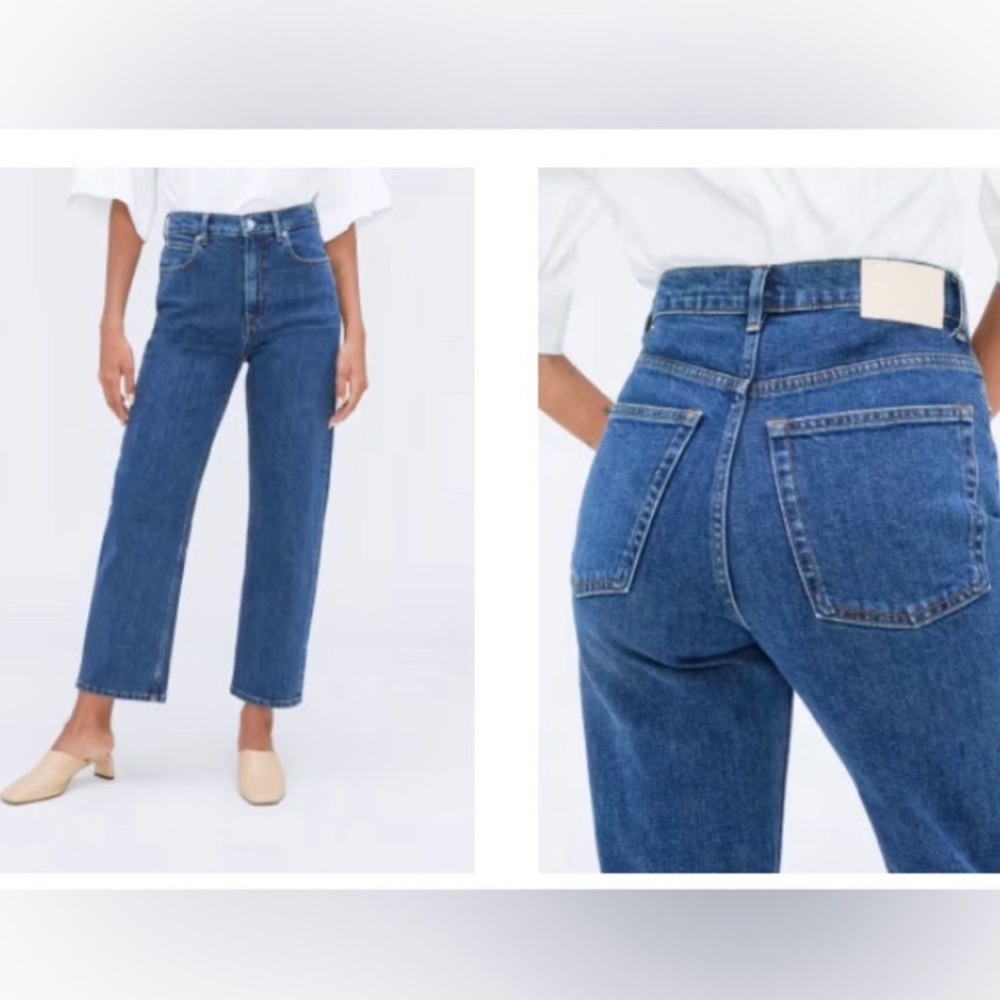 Everlane Straight-Leg Jeans in Medium Blue